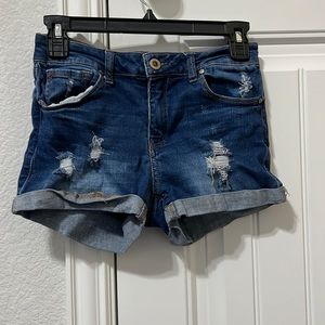 ripped denim shorts